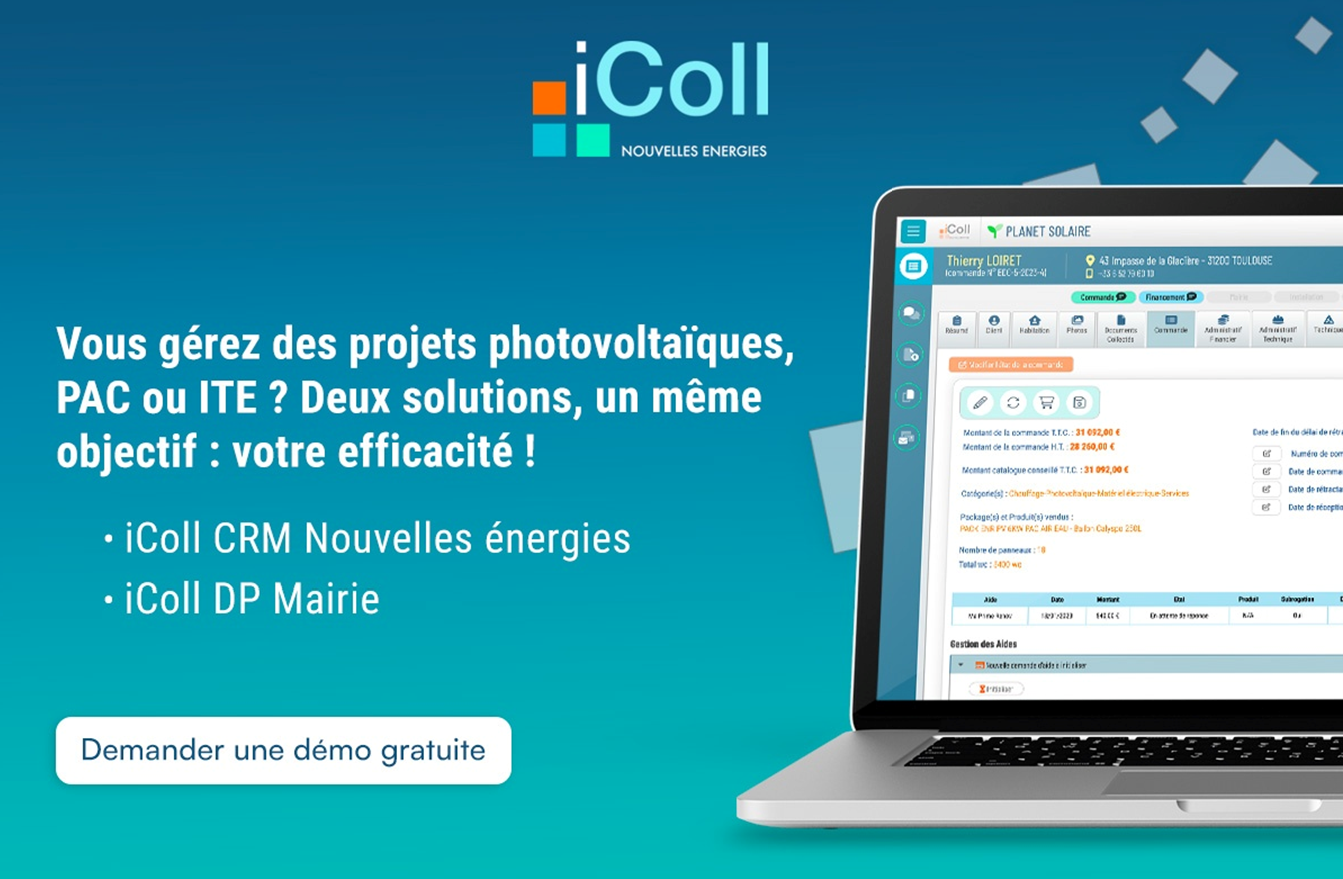 Découvrez iColl, votre CRM SaaS dédié aux professionnels des énergies renouvelables Découvrez iColl, votre CRM SaaS dédié aux professionnels des énergies renouvelables